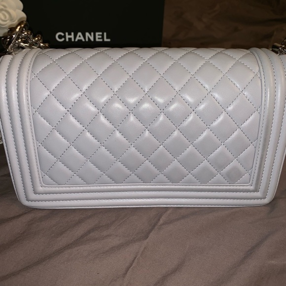 SOLD Chanel Old Medium Lambskin Quilted Boy Bag - Picture 6 of 8